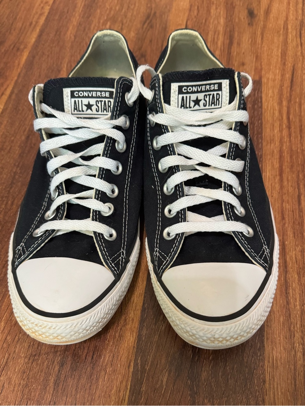 Converse Black and White Mens 10 Womens 12 Low Top All Star Sneakers